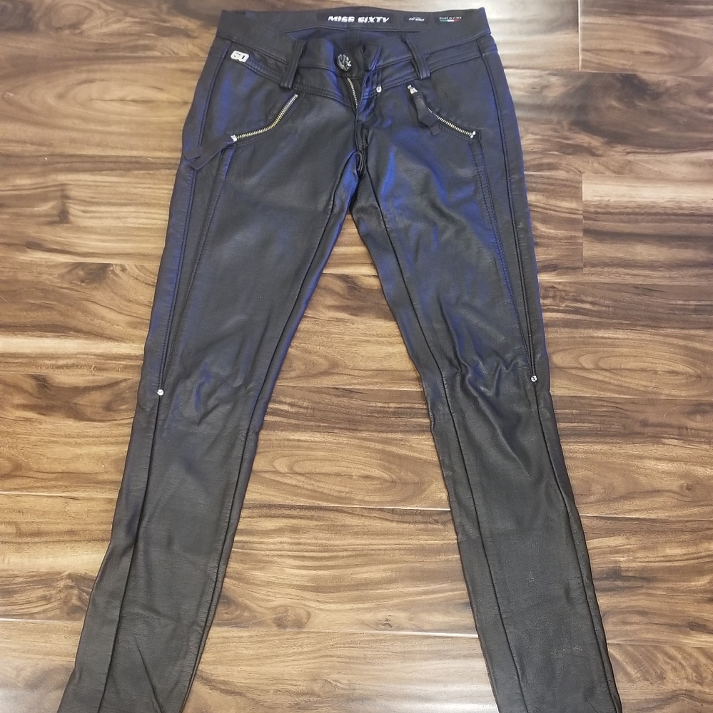 Miss Sixty Faux Leather Biker Skinny
